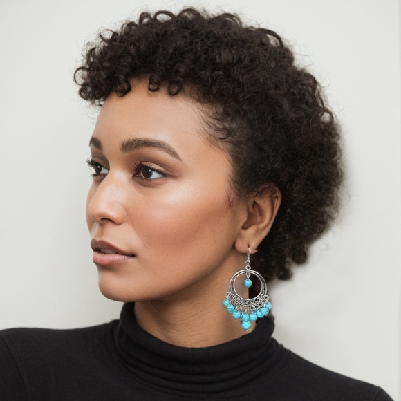 Ha:ni Jewelry - Chic-Hani Turquoise Hoop Earrings